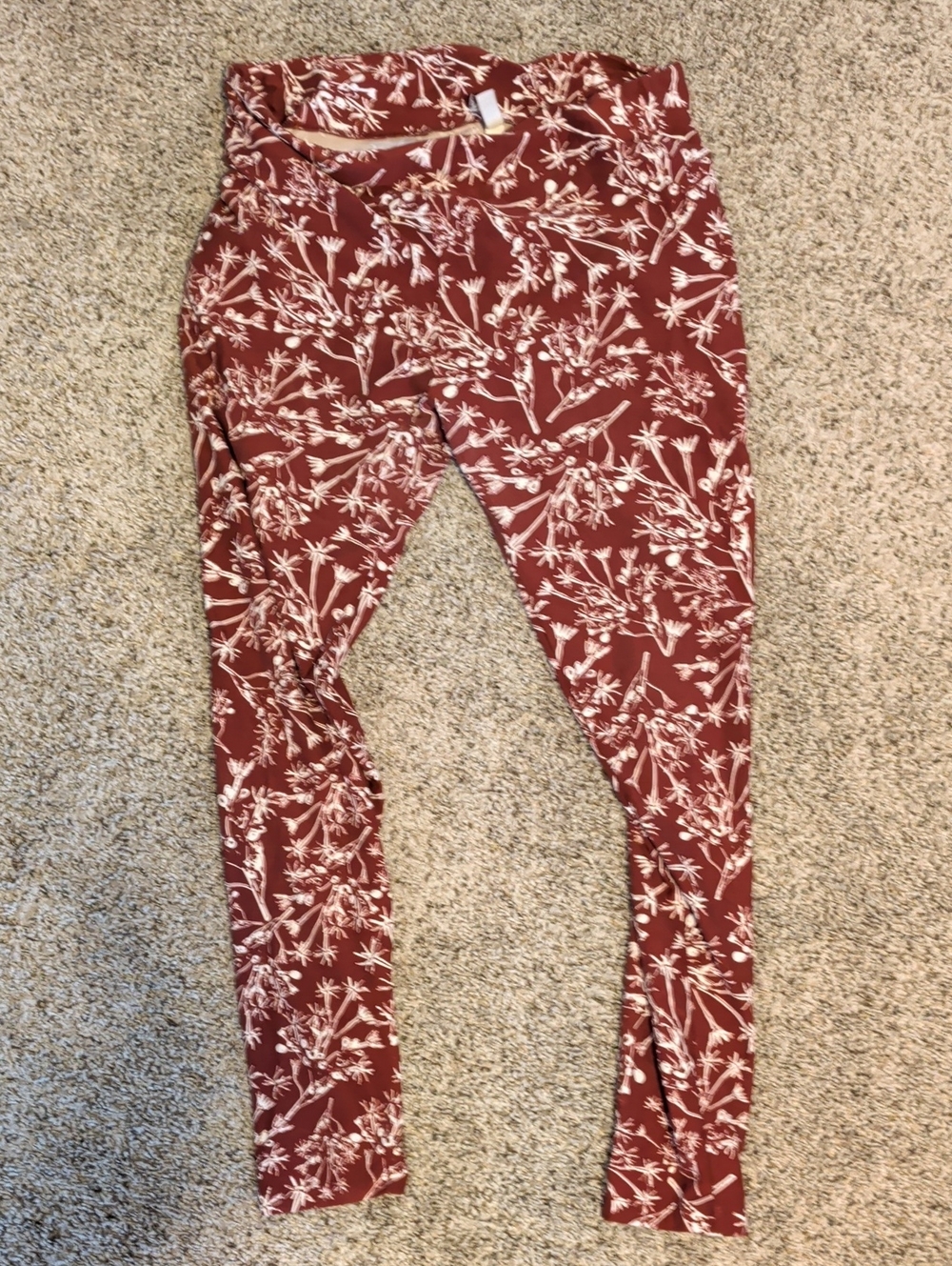 WOMEN'S Rust Floral Leggings - Comfortable Everyday Bottoms